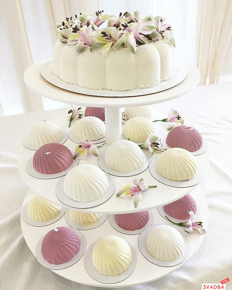 Свадебный торт с пирожными: лучший вариант порционного торта на свадьбу