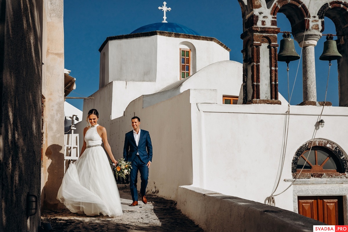 Невероятная свадьба на Санторини