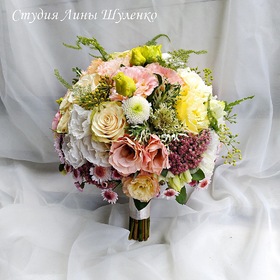 Светлый букет невесты. Оформление свадеб в Крыму.