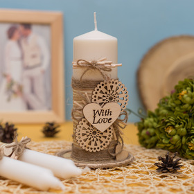 Свеча для декора деревянной свадьбы