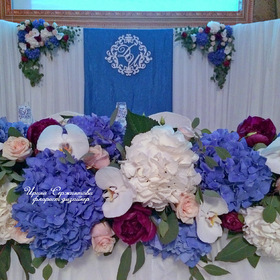 Свадебное оформление в Москве в синем цвете|Свадебный декор в цвете синий электрик