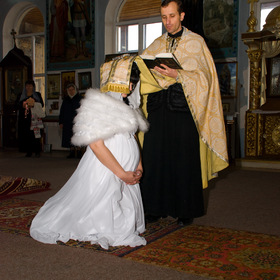 Фотография с церемонии венчания
